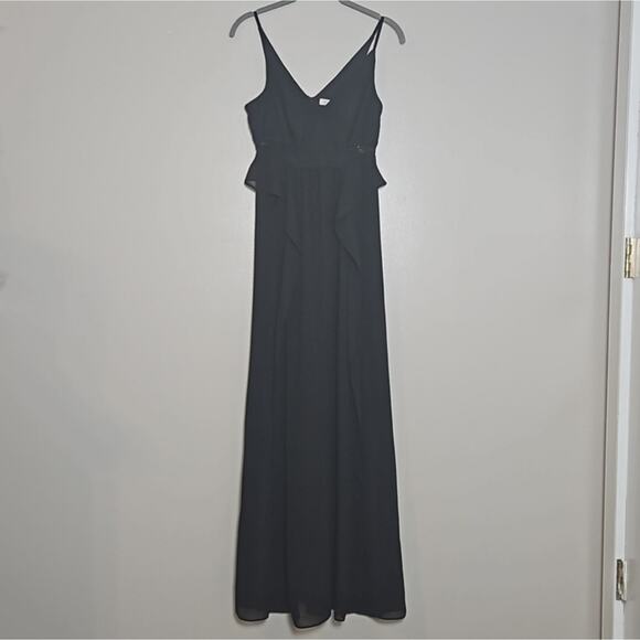 BCBGMAXAZRIA Black Full Length Strappy Gown Sz 0 - Picture 2 of 6